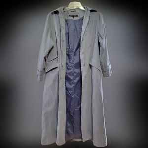 Women's Fleet Street Rainwear Sz 8 Grey Hooded Trench Coat